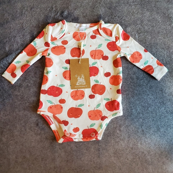 Angel Dear Apple Long Sleeve Onsie Size 0-3mo. NWT - Picture 5 of 8